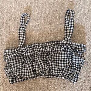 Black and White Gingham Crop Top